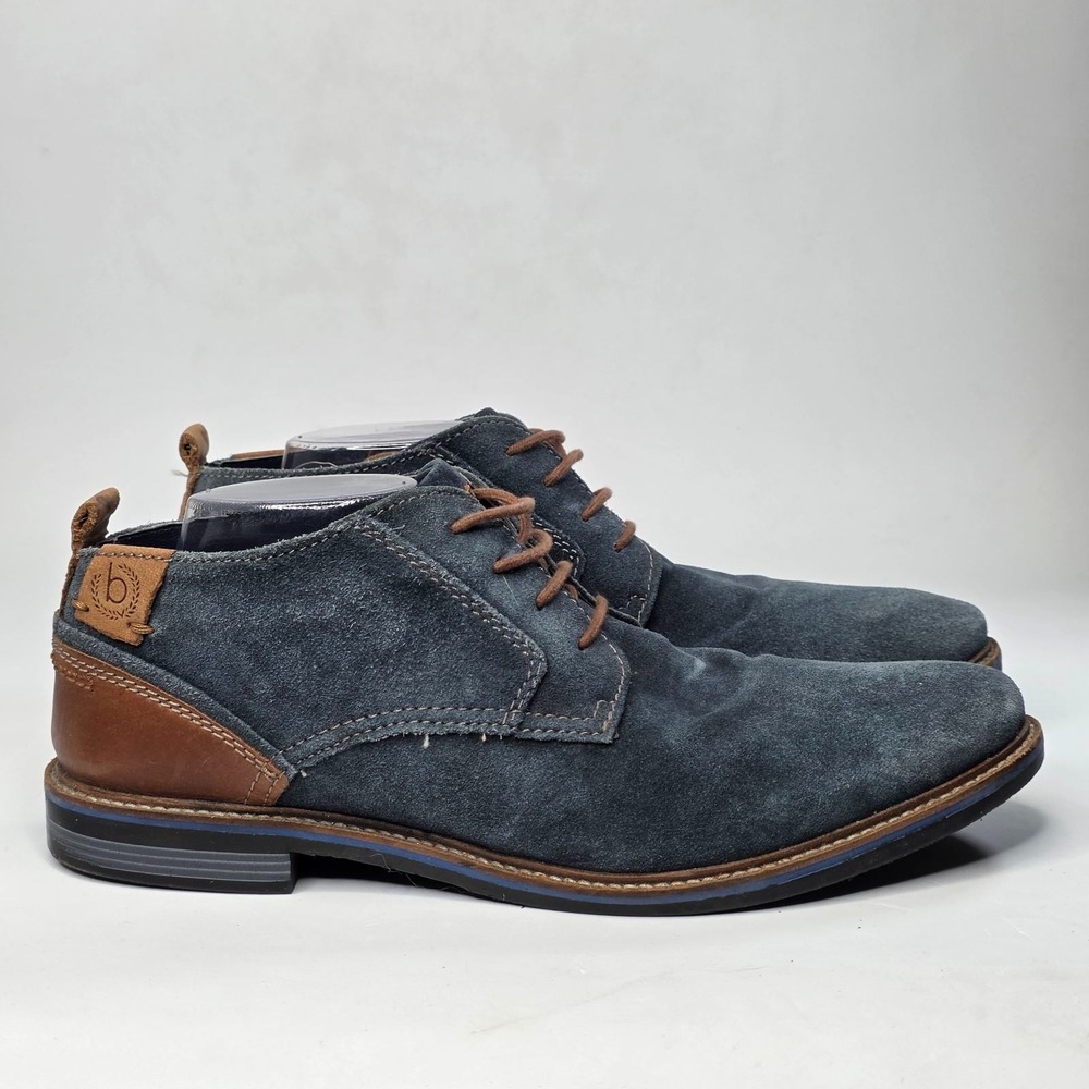 Bugatti Men's Oxford Dress Shoes Size 11 EU 44 Blue Teal Suede Lace Up Boots
